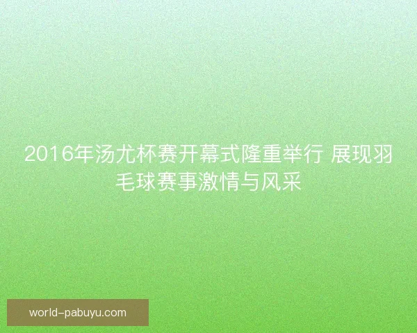 2016年汤尤杯赛开幕式隆重举行 展现羽毛球赛事激情与风采
